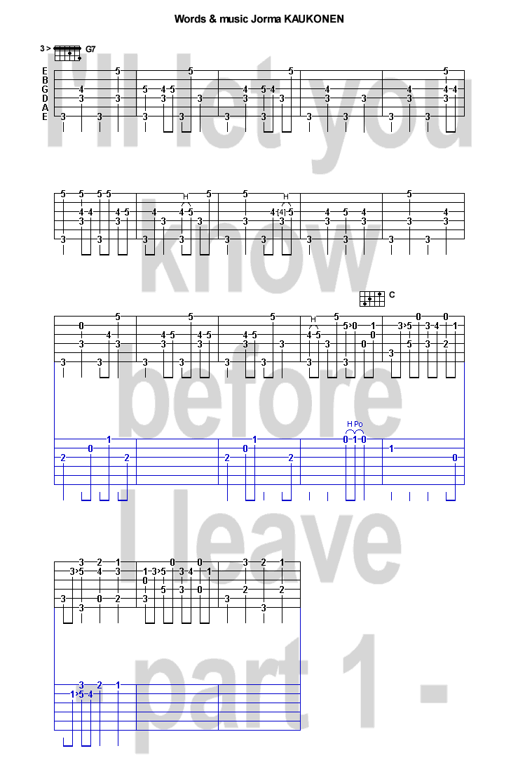 I'll let you know before I leave (part 1)