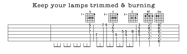 La tab Keep your lamps... (finale)