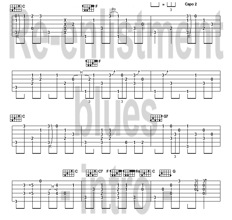 La tab Re-enlistment blues (intro)