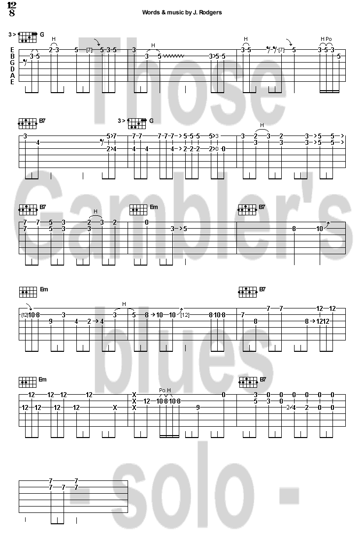 La tab de Those gambler's blues (solo)