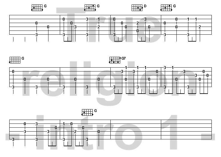 La tab de True religion (intro)