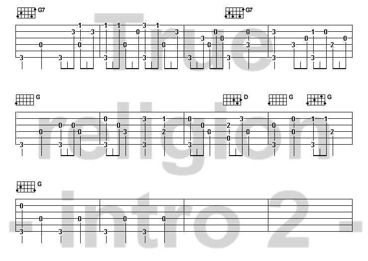 La tab de True religion (intro)