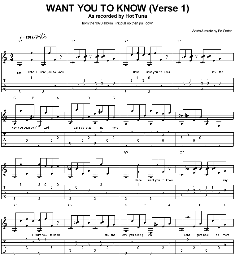 Want you to know (verse 1a)