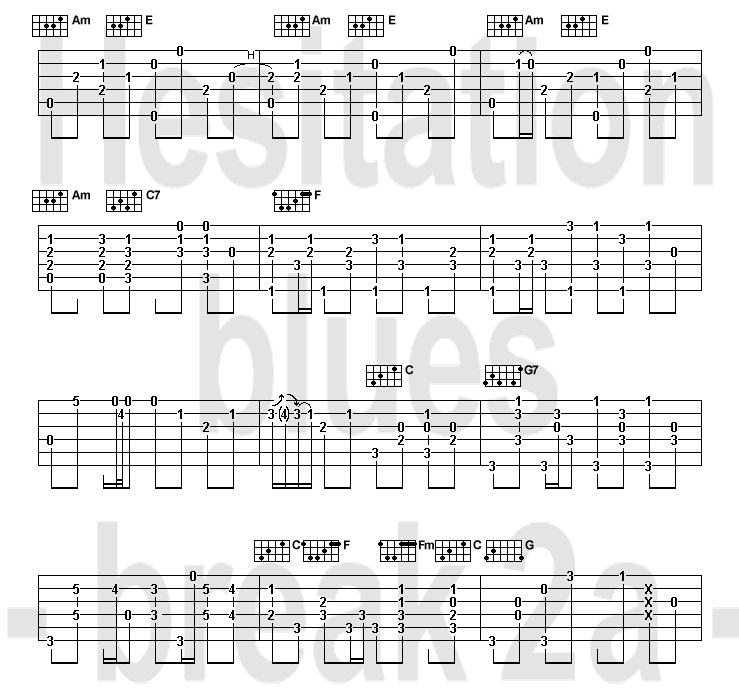 La tab de hesitation blues (break 2)