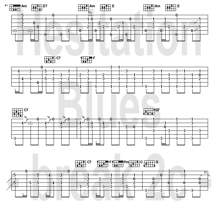 La tab de hesitation blues ( break 2)