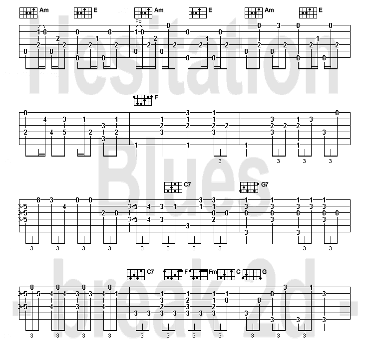 La tab de hesitation blues ( break 2)