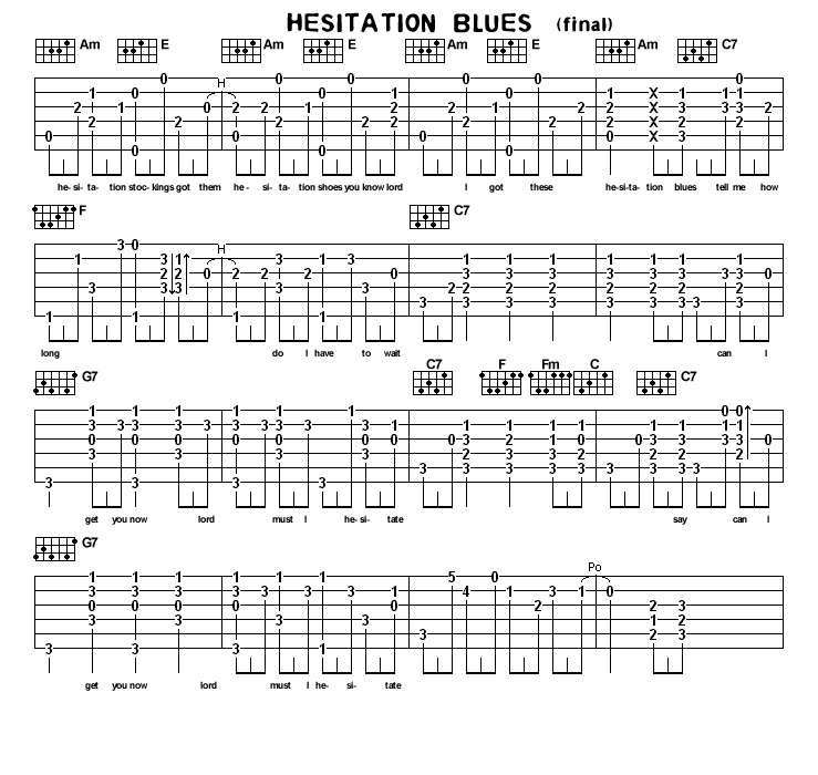 La tab du final Hesitation blues