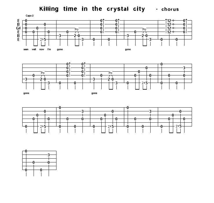 La tab de killing time... (chorus)