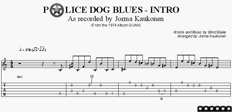 la tab de police dog blues (intro / verse 1)