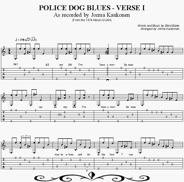 la tab de police dog blues (intro / verse 1)