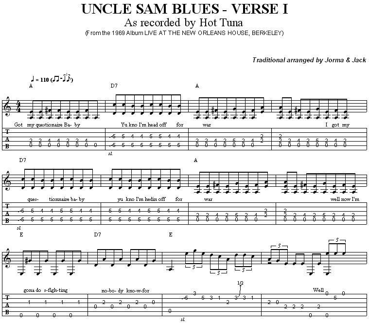 Uncle Sam Blues - Verse 1