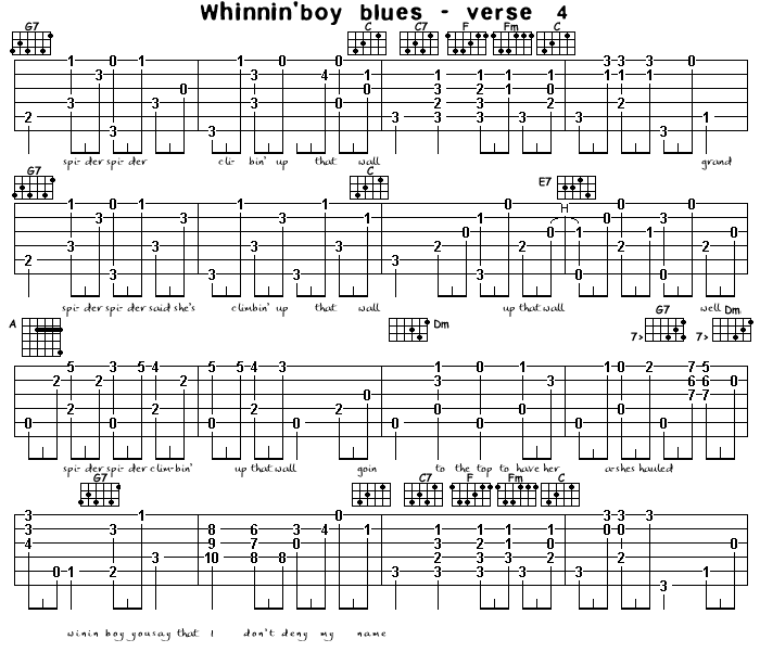 La tab de winnin boy blues (verse 4)